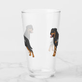 Rottweiler cartoon illustratie glas (Links)