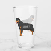 Rottweiler cartoon illustratie glas (Voorkant)