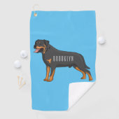 Rottweiler cartoon illustratie golfhanddoek (Insitu)