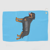 Rottweiler cartoon illustratie golfhanddoek (Horizontaal)