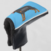 Rottweiler cartoon illustratie golfheadcover (3/4 voorkant)