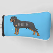 Rottweiler cartoon illustratie golfheadcover (Voorkant)