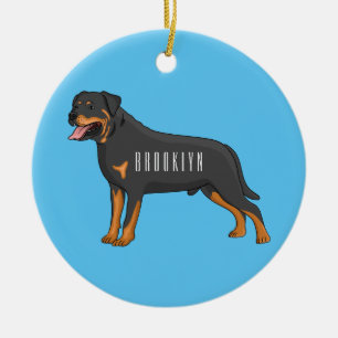Rottweiler cartoon illustratie keramisch ornament