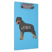 Rottweiler cartoon illustratie klembord (Rechts)