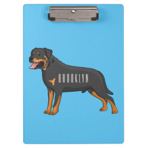 Rottweiler cartoon illustratie klembord