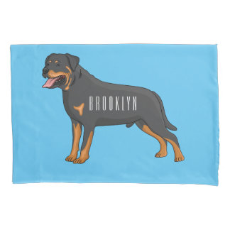 Rottweiler cartoon illustratie kussensloop