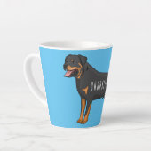 Rottweiler cartoon illustratie latte mok (Linkerhoek)