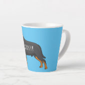 Rottweiler cartoon illustratie latte mok (Rechterhoek)