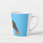 Rottweiler cartoon illustratie latte mok (Rechts)