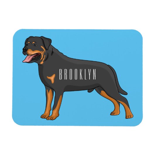 Rottweiler cartoon illustratie magneet (Horizontaal)