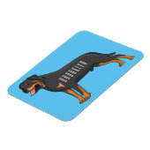 Rottweiler cartoon illustratie magneet (Linkerzijde)