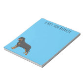 Rottweiler cartoon illustratie notitieblok (Linkerzijde)