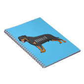 Rottweiler cartoon illustratie notitieboek (Rechterzijde)