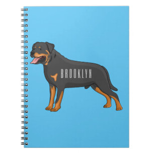 Rottweiler cartoon illustratie notitieboek