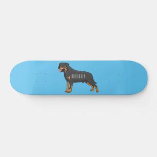 Rottweiler cartoon illustratie persoonlijk skateboard