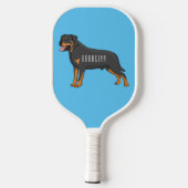 Rottweiler cartoon illustratie pickleball paddle (Achterkant)