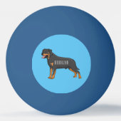 Rottweiler cartoon illustratie pingpongbal (Achterkant)