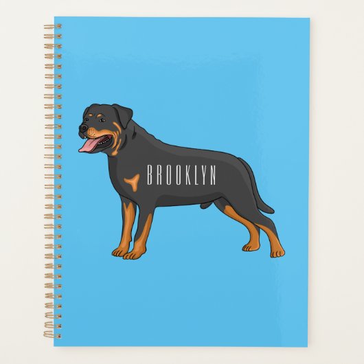 Rottweiler cartoon illustratie planner (Voorkant)