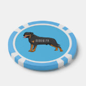 Rottweiler cartoon illustratie poker chips (Enkel)