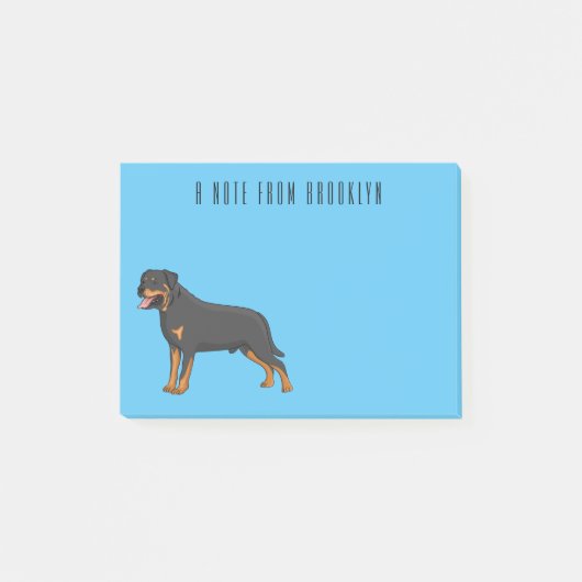 Rottweiler cartoon illustratie post-it® notes (Voorkant)