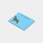 Rottweiler cartoon illustratie post-it® notes (Schuin)