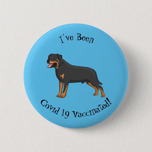 Rottweiler cartoon illustratie ronde button 5,7 cm (Voorkant)