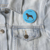Rottweiler cartoon illustratie ronde button 5,7 cm (In situ)