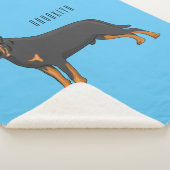 Rottweiler cartoon illustratie sherpa deken (3/4)
