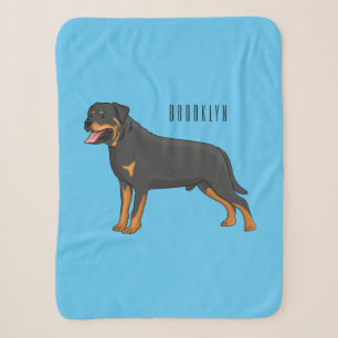 Rottweiler cartoon illustratie sherpa deken