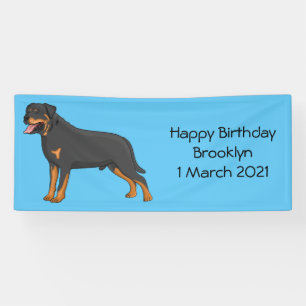 Rottweiler cartoon illustratie spandoek