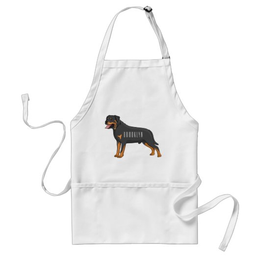 Rottweiler cartoon illustratie standaard schort (Voorkant)