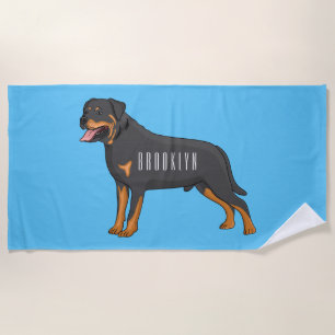 Rottweiler cartoon illustratie strandlaken