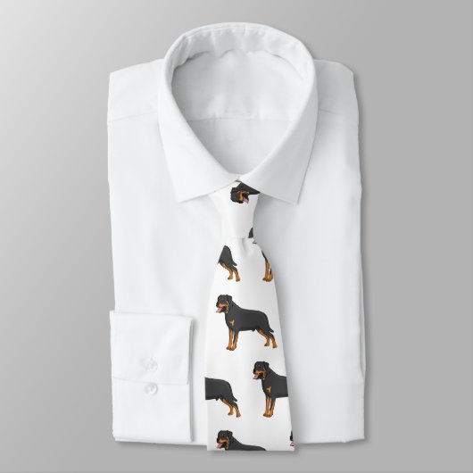 Rottweiler cartoon illustratie stropdas (Gebonden)