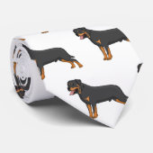 Rottweiler cartoon illustratie stropdas (Opgerold)