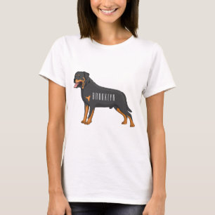 Rottweiler cartoon illustratie t-shirt