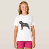Rottweiler cartoon illustratie t-shirt (Voorkant volledig)
