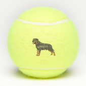 Rottweiler cartoon illustratie tennisballen (Achterkant)