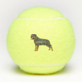 Rottweiler cartoon illustratie tennisballen (Voorkant)