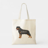 Rottweiler cartoon illustratie tote bag (Achterkant)