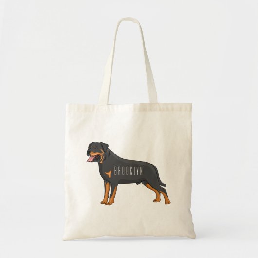 Rottweiler cartoon illustratie tote bag (Voorkant)