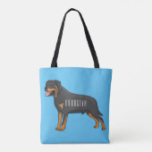 Rottweiler cartoon illustratie tote bag (Achterkant)