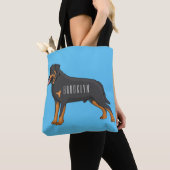 Rottweiler cartoon illustratie tote bag (Dichtbij)