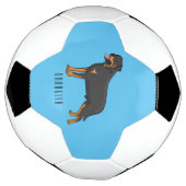 Rottweiler cartoon illustratie voetbal (Gedraaid)