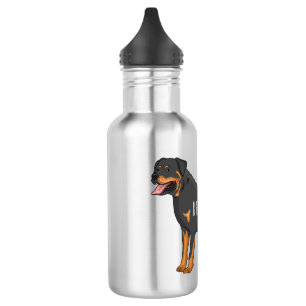 Rottweiler cartoon illustratie waterfles