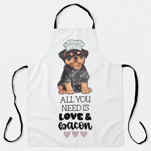 Rottweiler Chef Bacon & Love Schort (Voorkant)