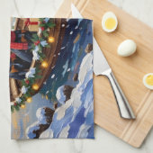 Rottweiler Christmas Boat Holiday Theedoek (Quarter Fold)