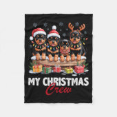 Rottweiler Christmas Crew Funny Dog Lovers Holiday Fleece Deken (Voorkant)