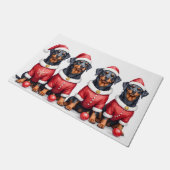 Rottweiler Christmas Dress Santa Hat Deurmat (Schuin)