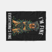 Rottweiler Christmas I'm Fine Everything Is Fine Fleece Deken (Voorkant (Horizontaal))