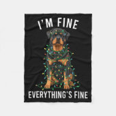 Rottweiler Christmas I'm Fine Everything Is Fine  Fleece Deken (Voorkant)